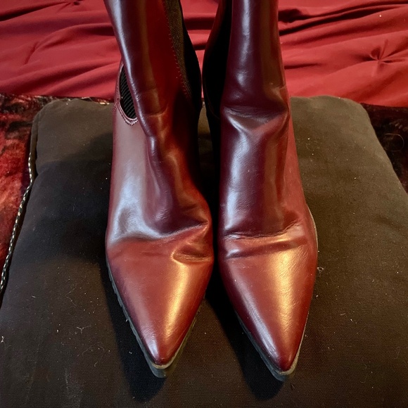 Burgundy and Black Booties - Picture 2 of 5
